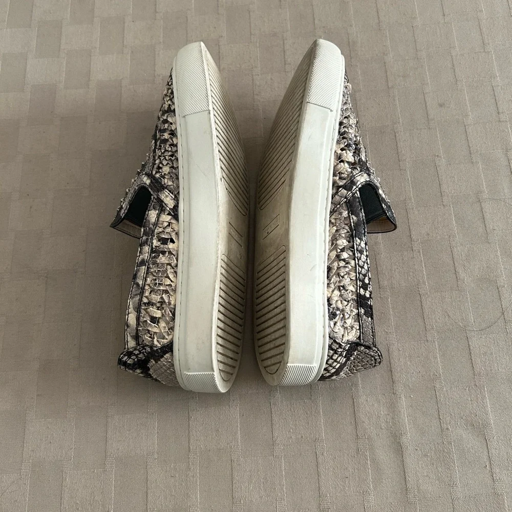 Tory Burch Huarache Woven Snake Print Slip On Sneakers